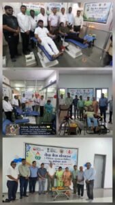 એલ.કે. પટેલ રક્તદાન કેન્દ્ર વ્યારા ખાતેસેવા મેરા યોગદાન અંતર્ગત સ્વૈછીક રક્તદાન શિબિર