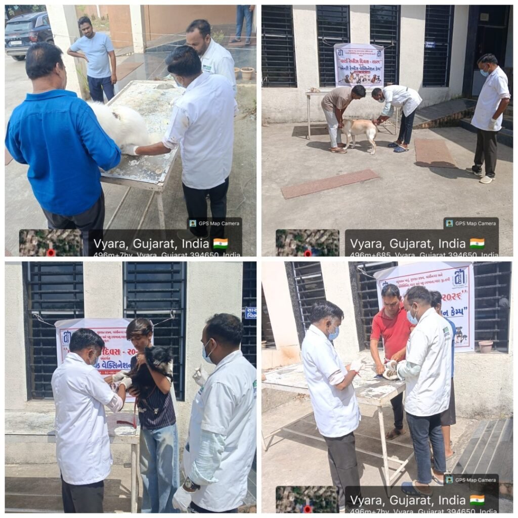 વ્યારા પશુ દવાખાને એન્ટી રેબીઝ વેકસીનેશન કેમ્પ અને જન જાગૃતિ કાર્યક્રમ