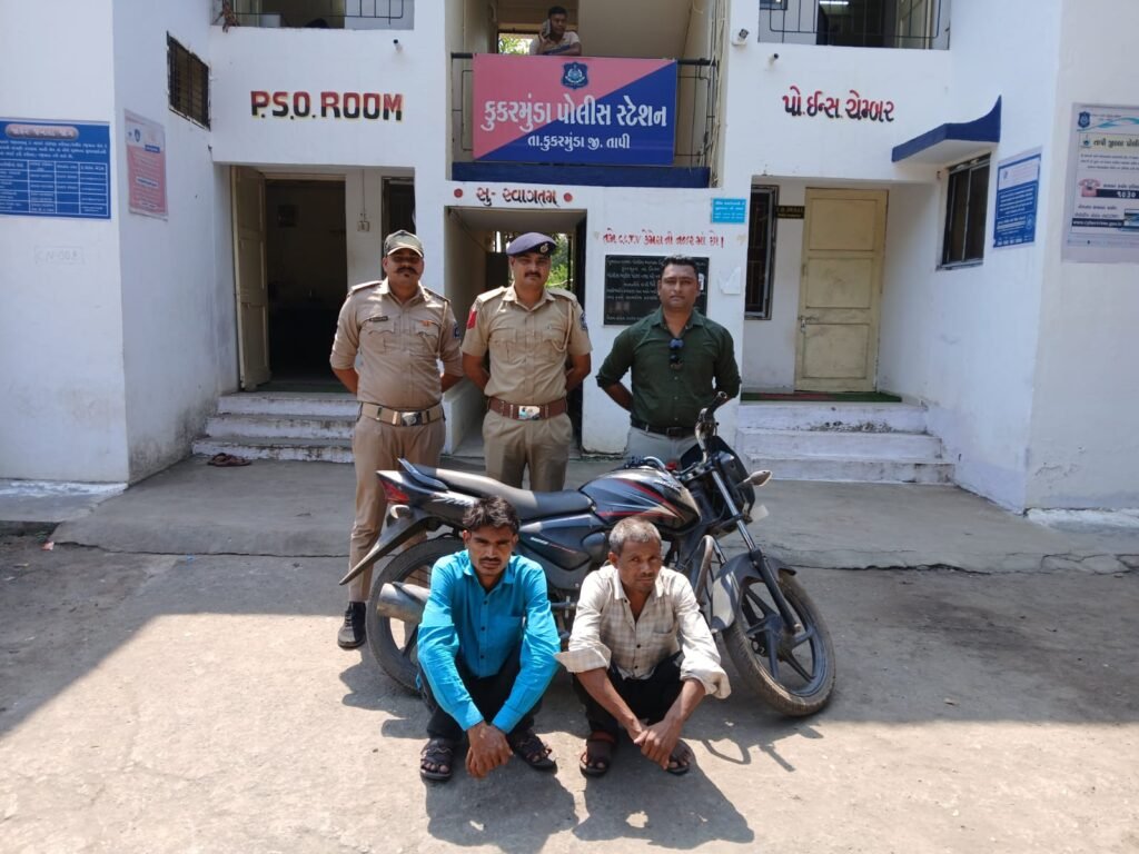 મોટર સાઇકલ ચોરીના ગુનામાં સંડોવાયેલ આરોપીઓની ધરપકડ કરતી કુકરમુંડા પોલીસ